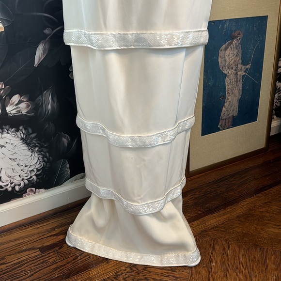 - Stephen Yearick silk column gown. Sequin Bolero. - Picture 6 of 15